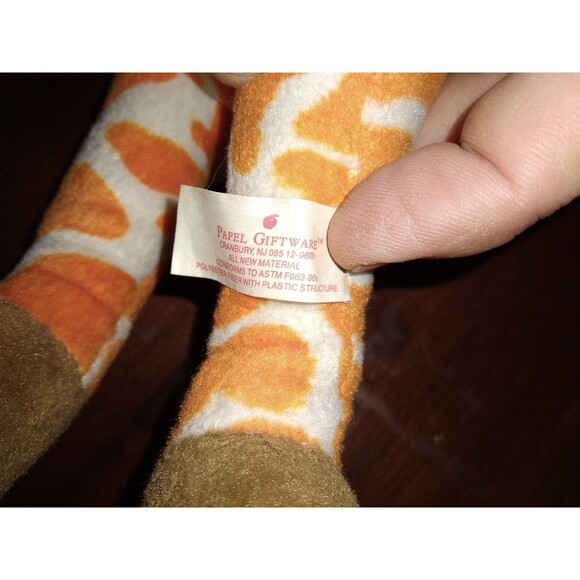 papel giftware plush-STRETCH giraffe orange and white 17" Tall - Picture 9 of 9